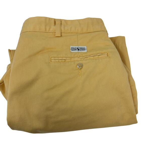 Polo Ralph Lauren Sz36 Solid Yellow 100% Cotton Chino Shorts - Picture 1 of 6